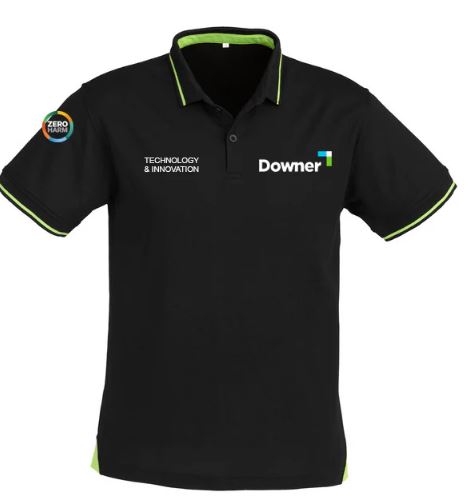 MENS JET POLO - BLACK/BRIGHT GREEN
