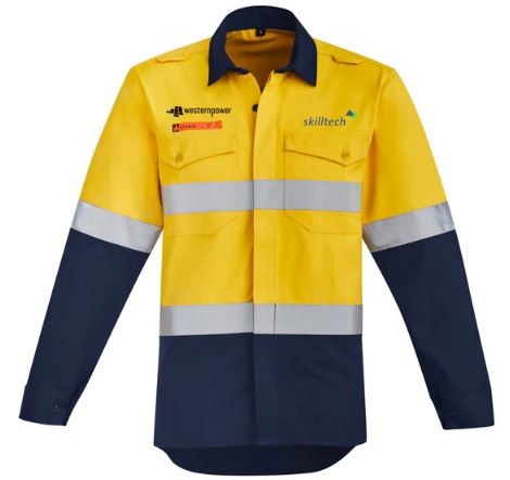 HRC 2 Open Front Shirt         - Yellow-Navy