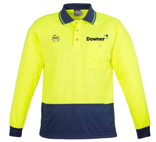 Basic Day Only L-S Polo - Yellow-Navy