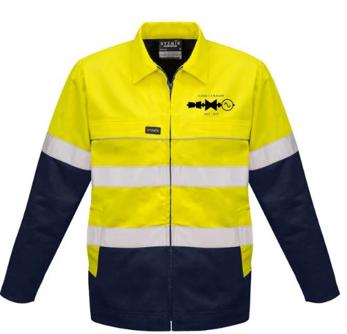 Cotton Drill Jacket Tap - Yellow-Navy