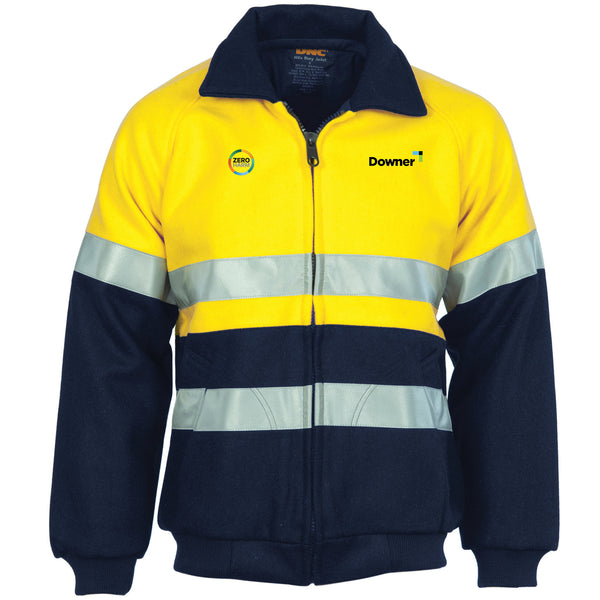 HiVis Two Tone Bluey Bomb er Jacket with CSR R/Tape - YELLOW/NAVY