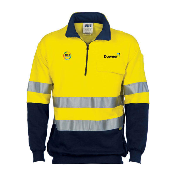 HiVis Ctn Fleece Taped  - Yellow/Navy