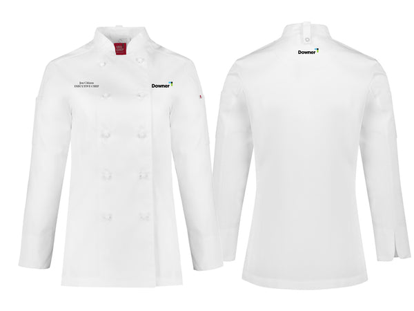 Womens Al Dente Long Sleeve Chef Jacket - WHITE