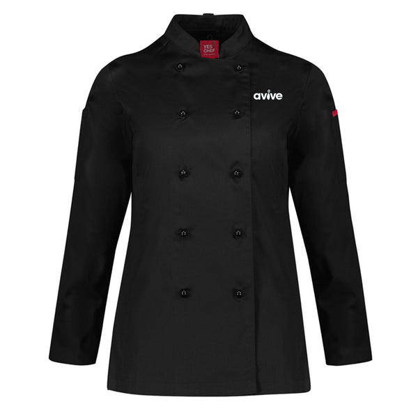 Womens Al Dente Long Sleeve Chef Jacket - BLACK