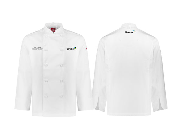 Mens Al Dente Long Sleeve Chef Jacket - WHITE