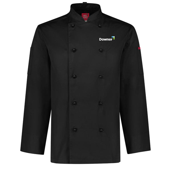 Mens Chef Jacket L-S – BLACK