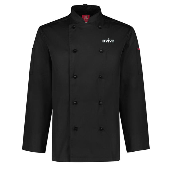 Mens Al Dente Long Sleeve Chef Jacket - BLACK