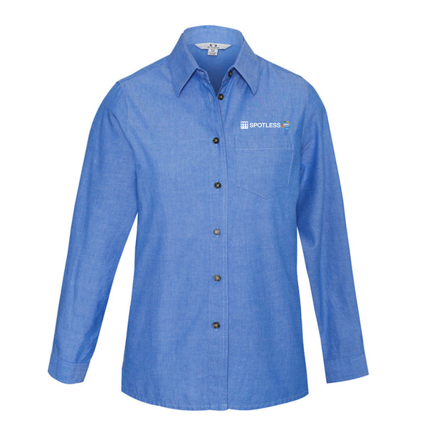 Ladies L-S Chambray Shirt      - CHAMBRAY