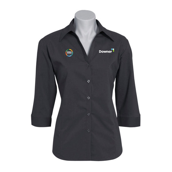 LADIES 3-4 METRO SHIRT         - CHARCOAL