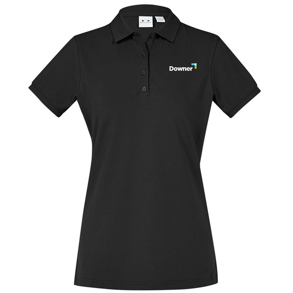 Womens City Short Sleeve Polo  - BLACK