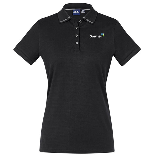 Womens Aston Short Sleeve Polo - BLACK/SILVER GREY