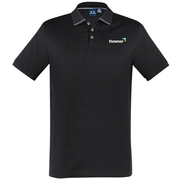 Mens Aston Short Sleeve Polo - BLACK/SILVER GREY