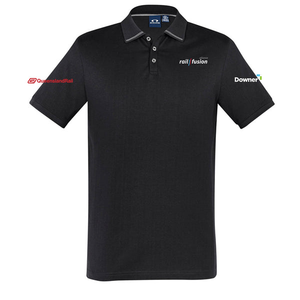 Mens Aston Short Sleeve Polo - BLACK/SILVER GREY