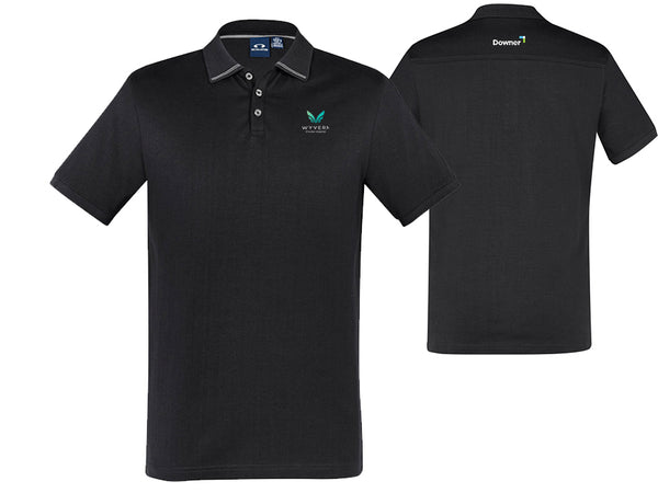 Mens Aston Short Sleeve Polo - BLACK/SILVER