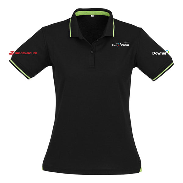 Womens Jet Short Sleeve Polo - BLACK/BRIGHT GREEN