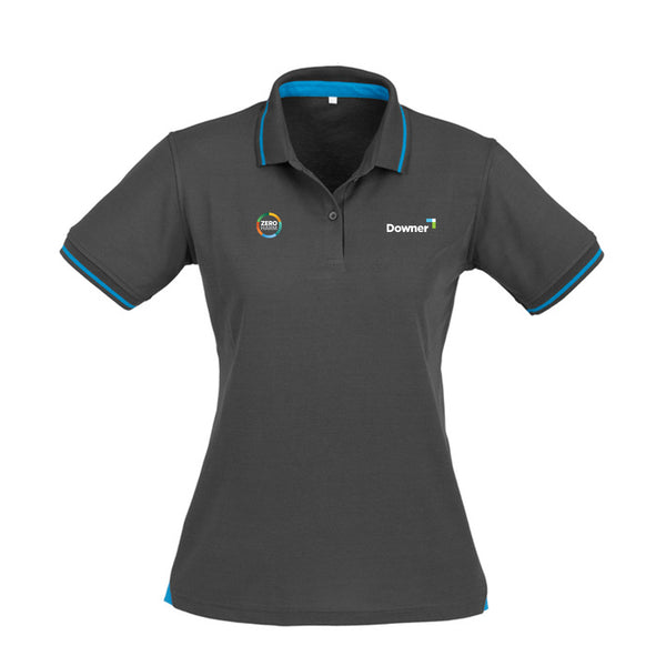 JET LADIES POLO  - STEEL GREY/CYAN