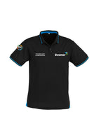 MENS JET POLO - BLACK/CYAN