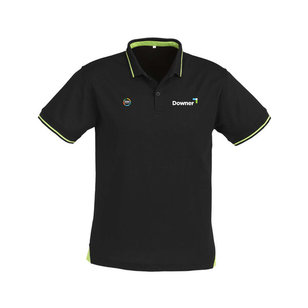 Mens Jet Short Sleeve Polo - BLACK/BRIGHT GREEN