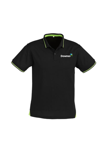 MENS JET POLO  - BLACK-BRIGHT GREEN