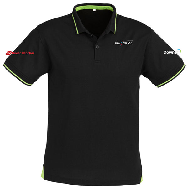 Mens Jet Short Sleeve Polo - BLACK/BRIGHT GREEN