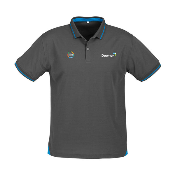 JET MENS POLO  - STEEL GREY/CYAN