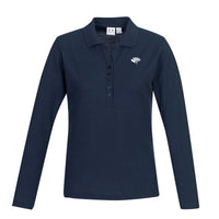 Womens Crew Long Sleeve Polo - NAVY