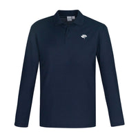 Mens Crew Long Sleeve Polo - NAVY