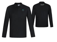 Mens Crew Long Sleeve Polo - BLACK