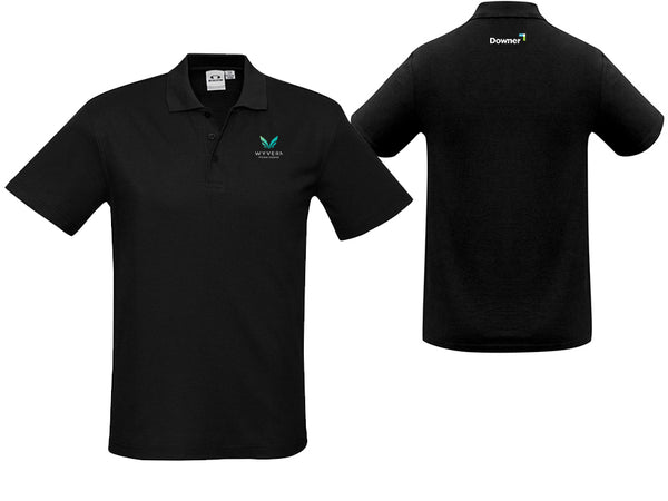 Mens Crew Short Sleeve Polo - BLACK - 4XL