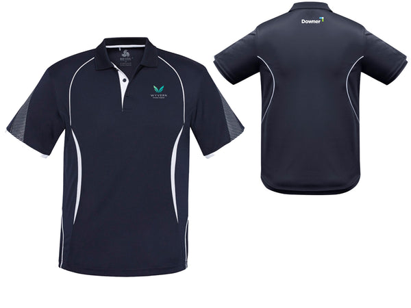 Mens Razor Short Sleeve Polo - NAVY/WHITE