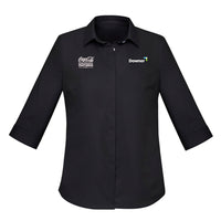 Women's Charlie 3/4 Sleeve Shirt - BLACK