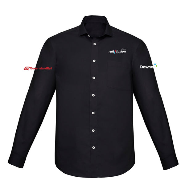 Mens Charlie Classic Fit Long Sleeve Shirt - BLACK