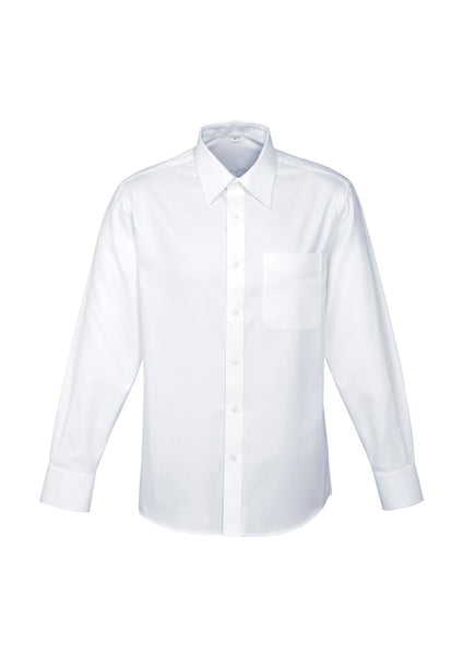 Mens Luxe Long Sleeve Shirt - WHITE