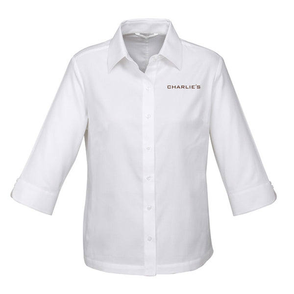 Women's Luxe 3/4 Sleeve Shirt - WHITE