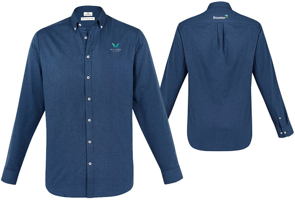 Mens Memphis Long Sleeve Shirt - MINERAL BLUE