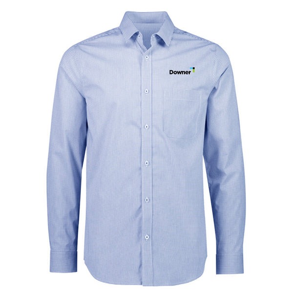 Mens Bristol Classic Long Sleeve Shirt - WHITE/NAVY