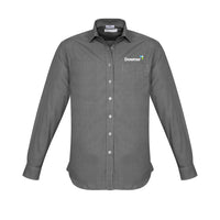 MTO - Mens Ellison Long Sleeve Shirt - BLACK - 7XL - additional 2 inches added to the length of the garment both front & back.