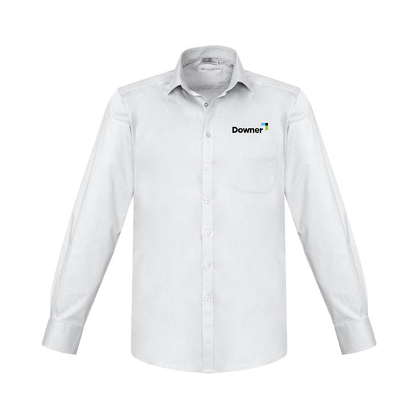 Mens Monaco Long Sleeve Shirt - WHITE