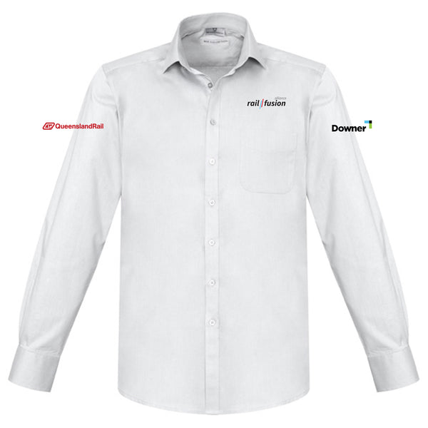 Mens Monaco Long Sleeve Shirt - WHITE