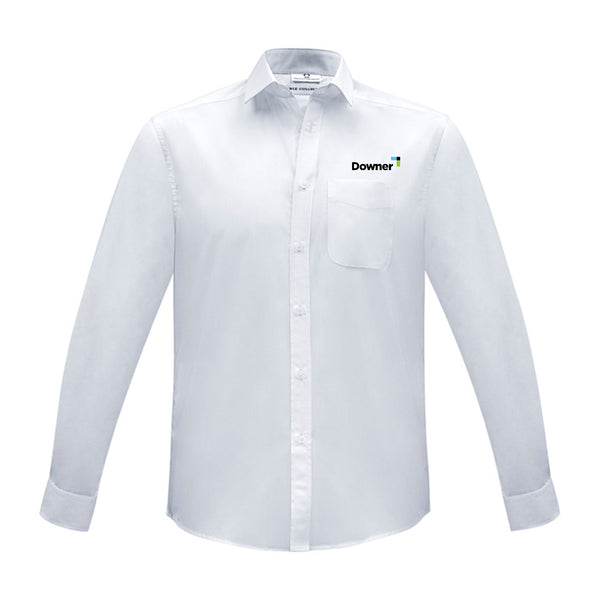 Mens Euro Long Sleeve Shirt - WHITE