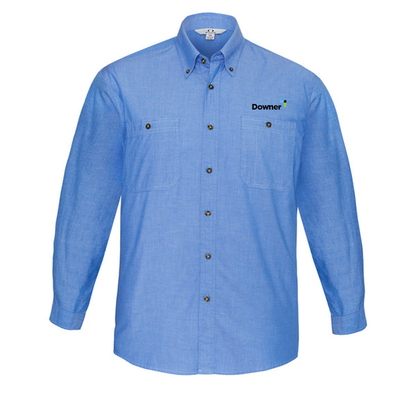 Mens Chambray Long Sleeve Shirt - CHAMBRAY