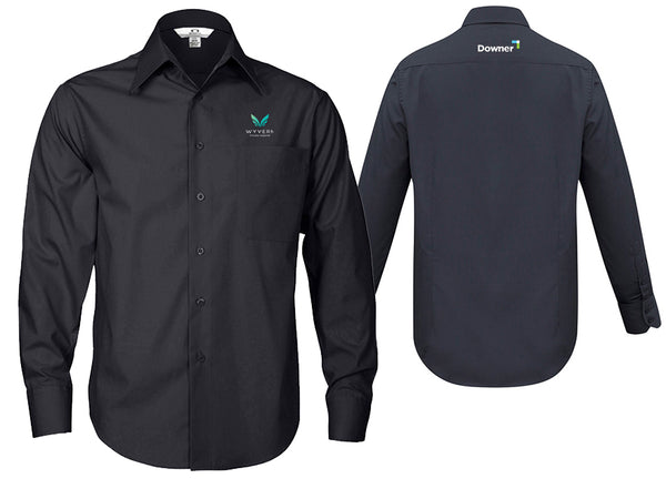 Mens Metro Long Sleeve Shirt - CHARCOAL