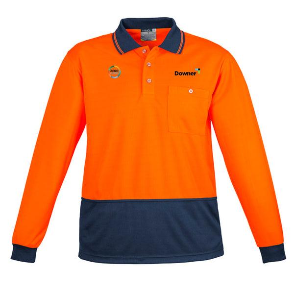Basic Day Only L-S Polo - Orange-Navy