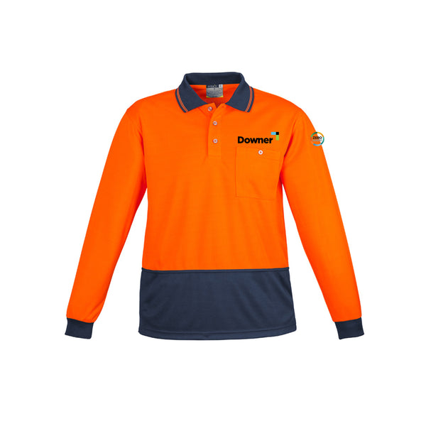Basic Day Only L-S Polo - Orange-Navy