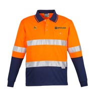 DAY-NGT HOOPED L-S POLO - ORANGE/NAVY