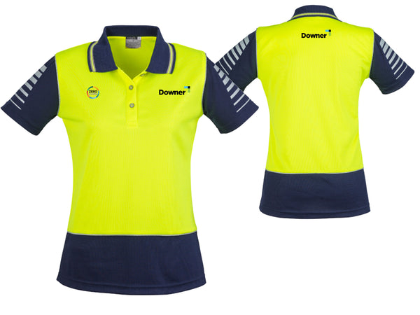 ZONE WOMENS POLO - YELLOW-NAVY