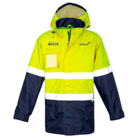 Mens Hi Vis Ultralite Waterproof Jacket - YELLOW/NAVY