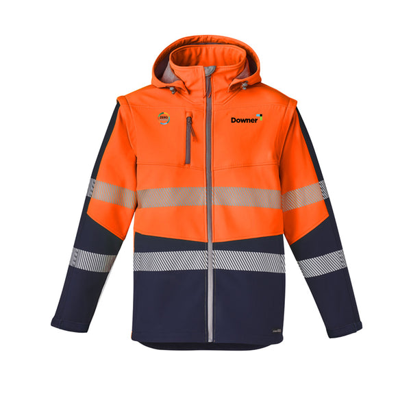 Unisex Streetworx 2 In 1 Stretch Softshell Jacket - ORANGE/NAVY