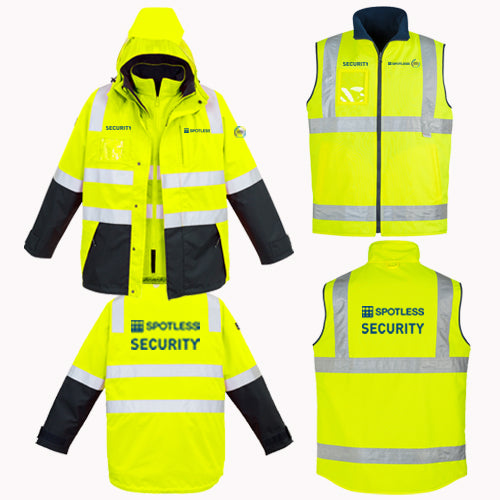 MTO Hi Vis 4 In 1 Waterproof Jacket - YELLOW/NAVY - 9XL