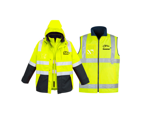 HiViz Taped 4in1 Jacket - Yellow-Navy